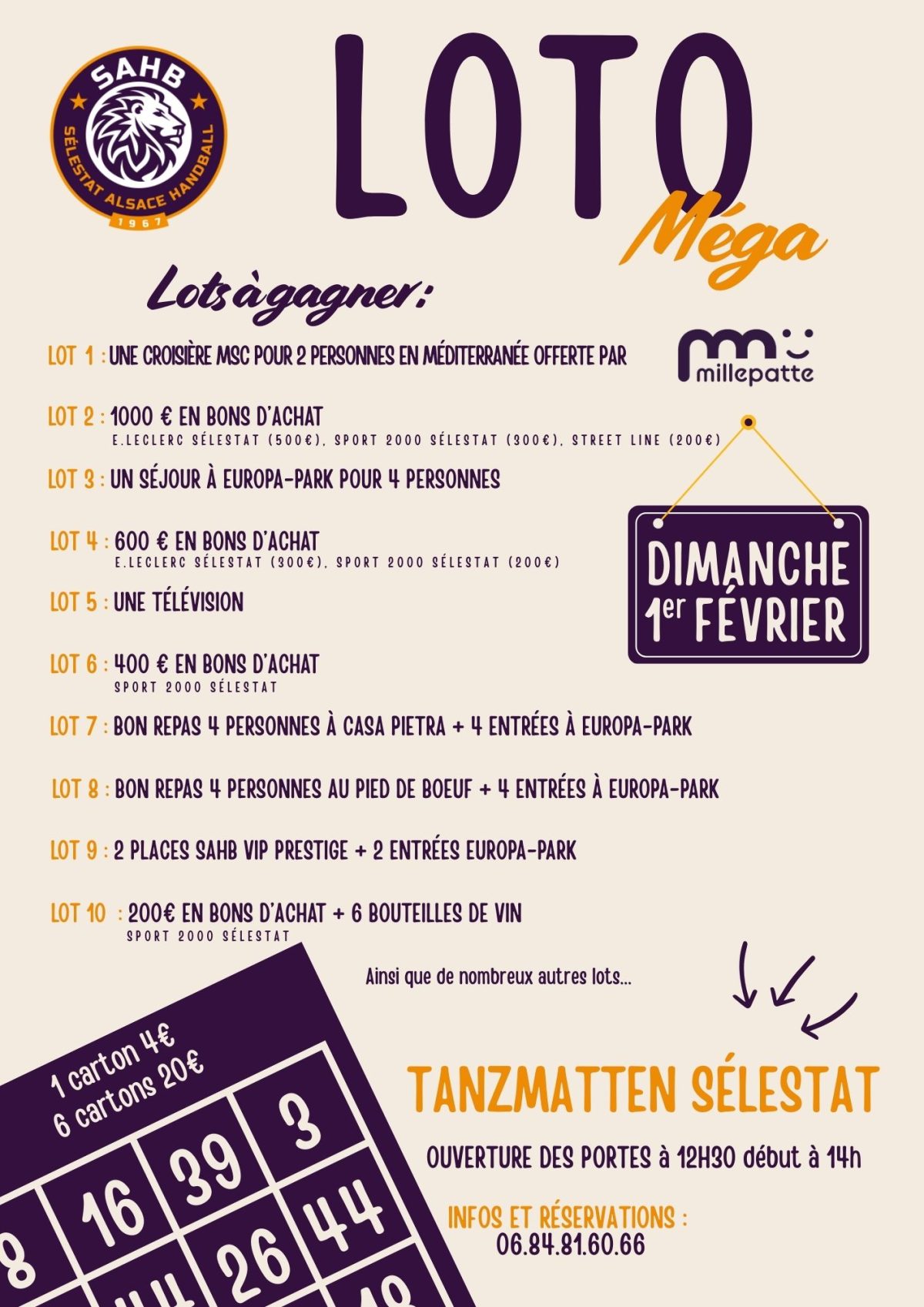 Loto du SAHB : Rendez-vous le dimanche 1er février 2026 !